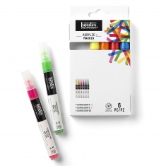 LIQUITEX Paint Marker Fine Fluorescent Set 6szt 2-4 MM - markery akrylowe fluo 2-4 MM
