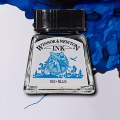 Winsor & Newton Tusz rysunkowy Blue 14ml- WODOODPORNY