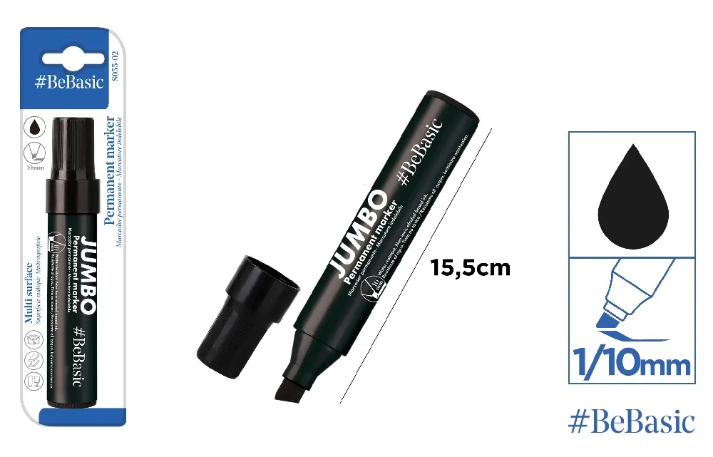 BeBasic MARKER PERMANENTNY JUMBO 1/10 MM CZARNY