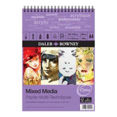BLOK MIX MEDIA DALER ROWNEY OPTIMA A4 NA SPIRALI 30ARK/250G