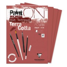 BLOK PAINT ON MIX MEDIA TERRACOTTA A3/20ARK/250G CLAIREFONTAINE