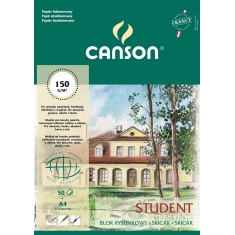 CANSON STUDENT BLOK RYSUNKOWY FAKTUROWANY A4 150G 50A 