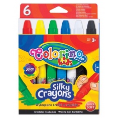 COLORINO Kredki żelowe wykręcane Silky Crayons 6 kolorów