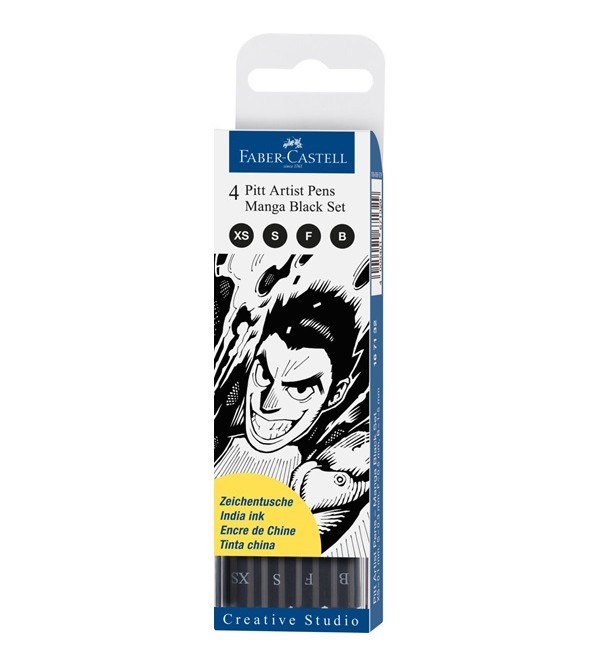 Faber-Castell Cienkopisy Pitt MANGA BLACK set 4 sz