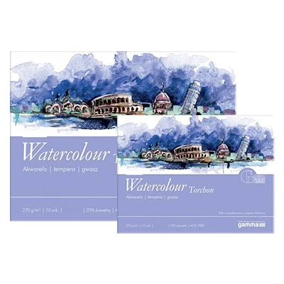 FABRIANO WATERCOLOUR TORCHON (GRUBOZIARNISTY) 270G 30x40 CM 10 ARK. 25% BAWEŁNA