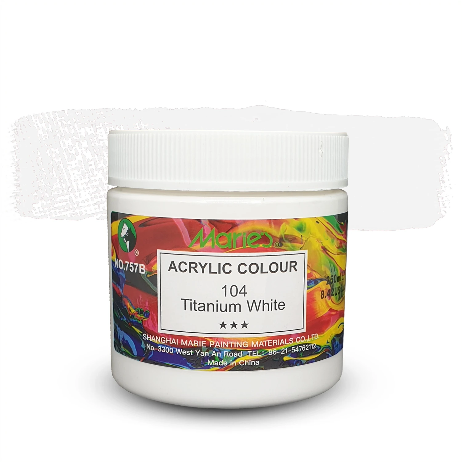 Farba akrylowa Marie\'s słój 250ml - 104 TITANIUM WHITE