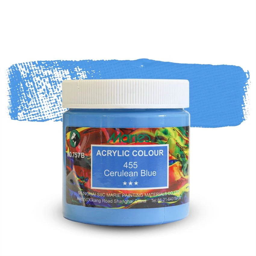 Farba akrylowa Marie\'s słój 250ml - 455 CERULEAN BLUE