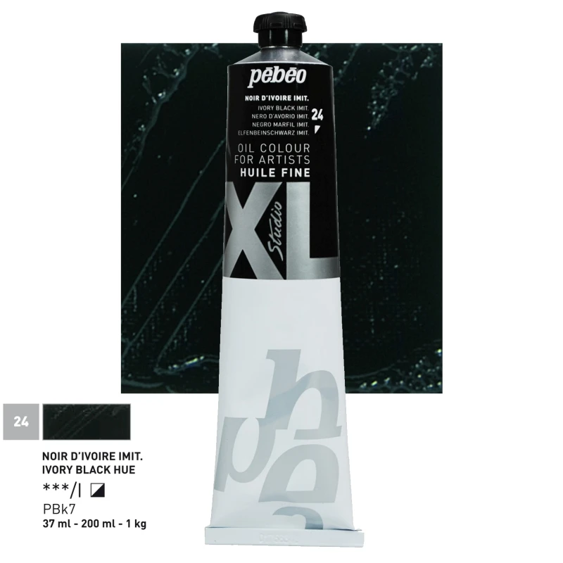 Farba Olejna Pebeo XL Fine Oil 200ml 24 Ivory Black Hue