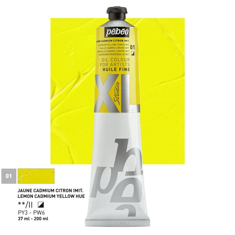 Farba Olejna Pebeo XL Fine Oil 200ml 01 Lemon Cadmium Yellow Hue