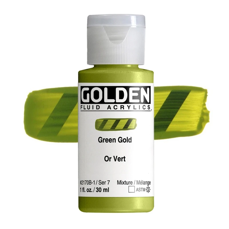 Golden Fluid Acrylics: 2170 Green Gold 30ml