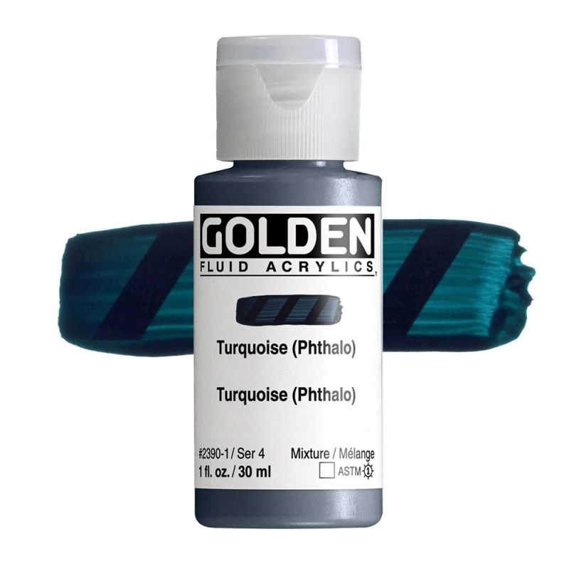 Golden Fluid Acrylics: 2390 Turquoise (Phthalo) 30ml
