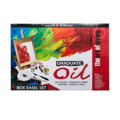 GRADUATE OIL BOX SET - zestaw farb olejnych 6x38ml + akcesoria w drewnianej kasecie