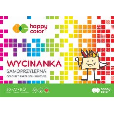 HAPPY COLOR WYCINANKA SAMOPRZYLEPNA 7 KOLORÓW+WZÓR SERC A4