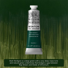 WINSOR & NEWTON WINTON 37ML -405 DARK VERDIGRIS - farba olejna