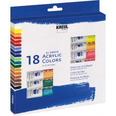 KREUL EL GRECO ZESTAW FARB AKRYLOWYCH 18 x12 ml