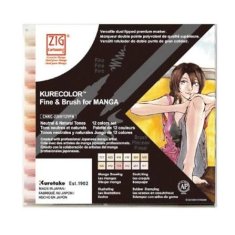 KURETAKE FINE & BRUSH FOR MANGA NEUTRAL & NATURAL TONES 12 SZTUK