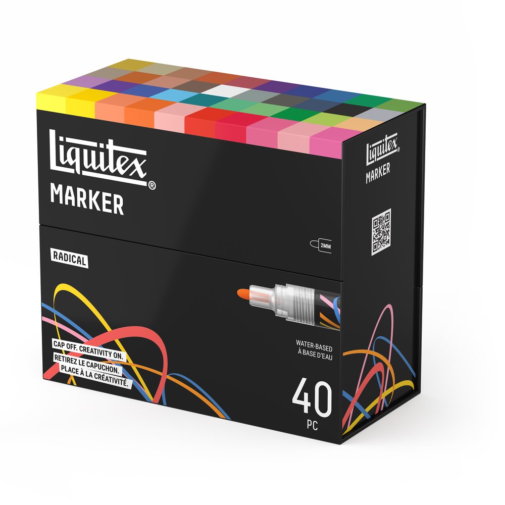 Liquitex Marker Radical – zestaw 40 markerów 2 mm