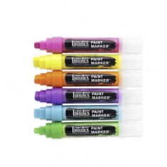 LIQUITEX Paint Marker Wide Vibrant Set 6szt - markery akrylowe o grubości 8mm-15mm