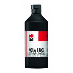 MARABU AQUA LINOL 500 ML BLACK - farba do linorytu wodna