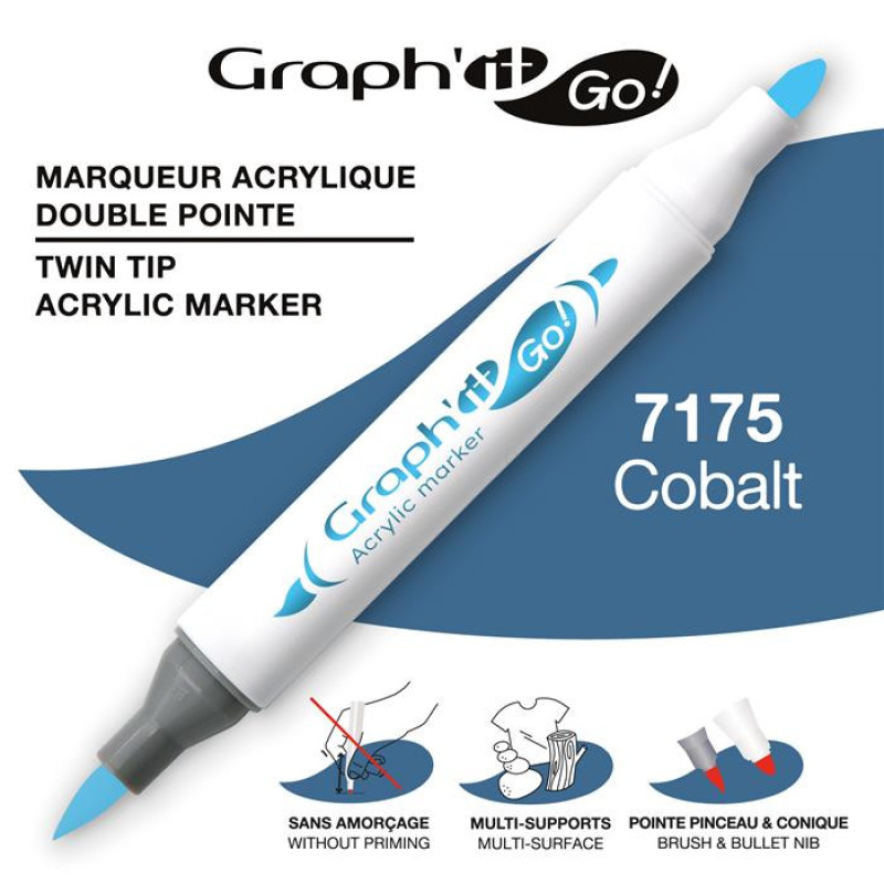 MARKER AKRYLOWY GRAPH\'IT GO Z DWIEMA KOŃCÓWKAMI NR 7175 COBALT