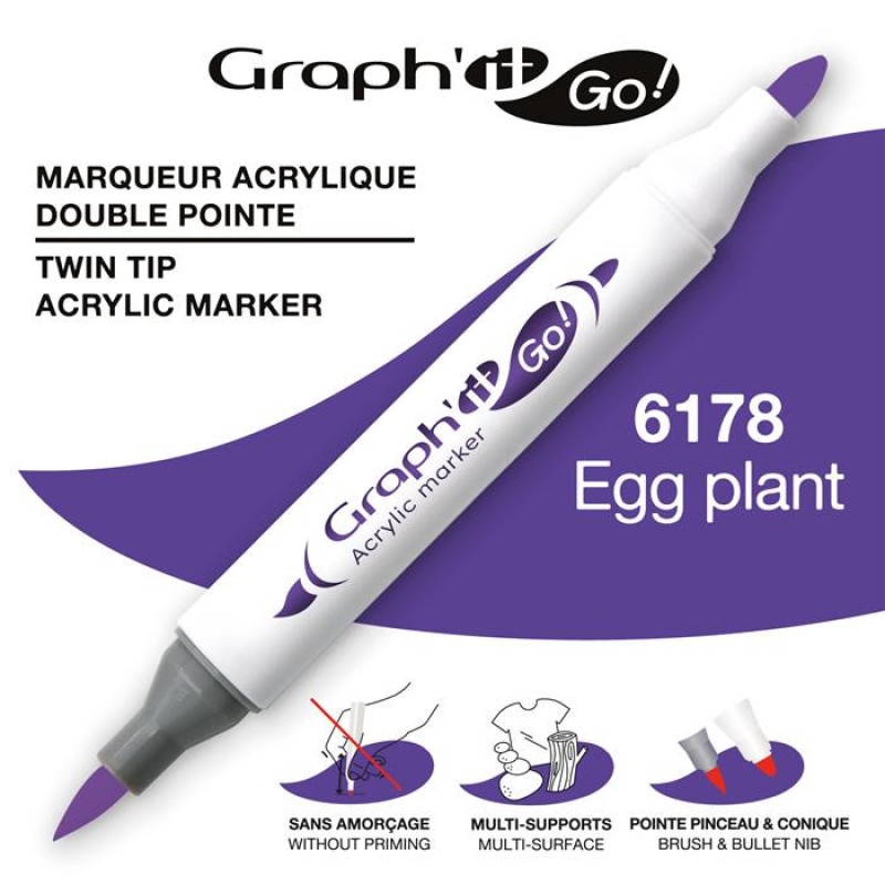 MARKER AKRYLOWY GRAPH\'IT GO Z DWIEMA KOŃCÓWKAMI NR 6178 EGG PLANT