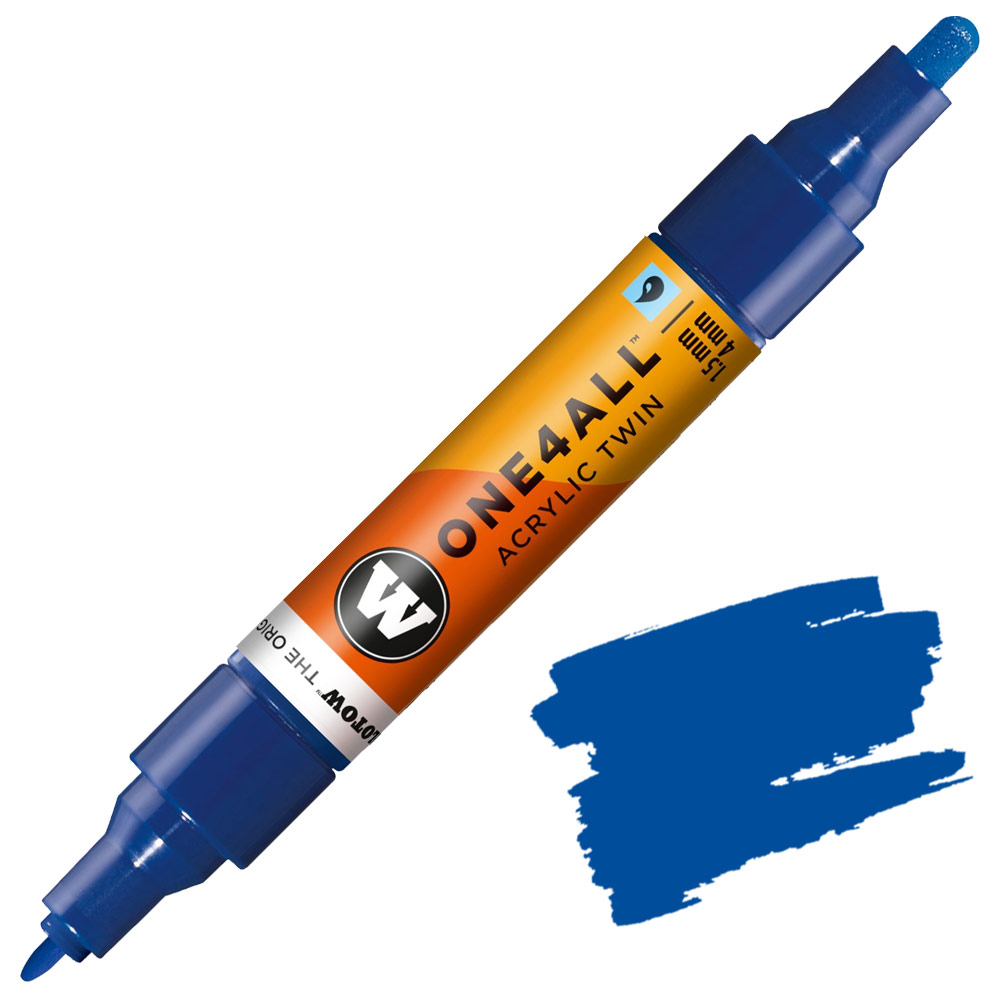 MARKER MOLOTOW ONE4ALL TWIN 1,5/4MM TRUE BLUE 204