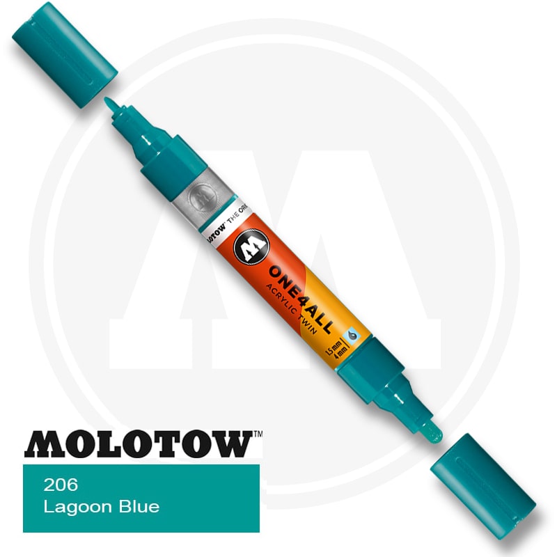 MARKER MOLOTOW ONE4ALL TWIN 1,5/4MM LAGOON BLUE 206