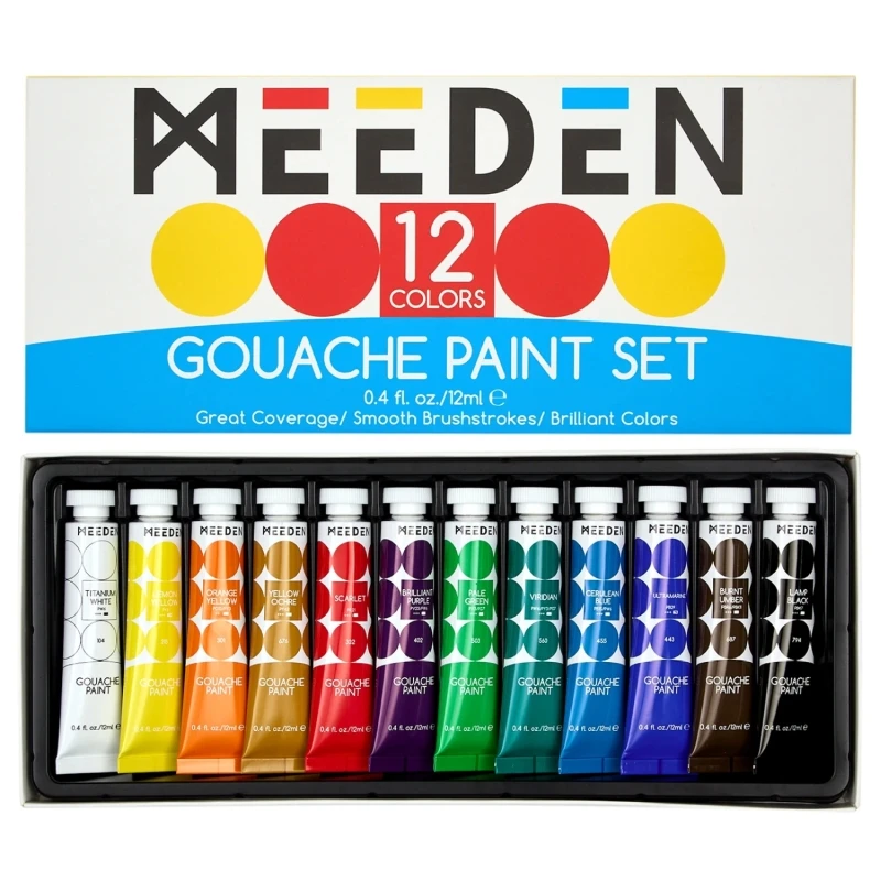 MEEDEN FARBY GWASZE 12x12ML
