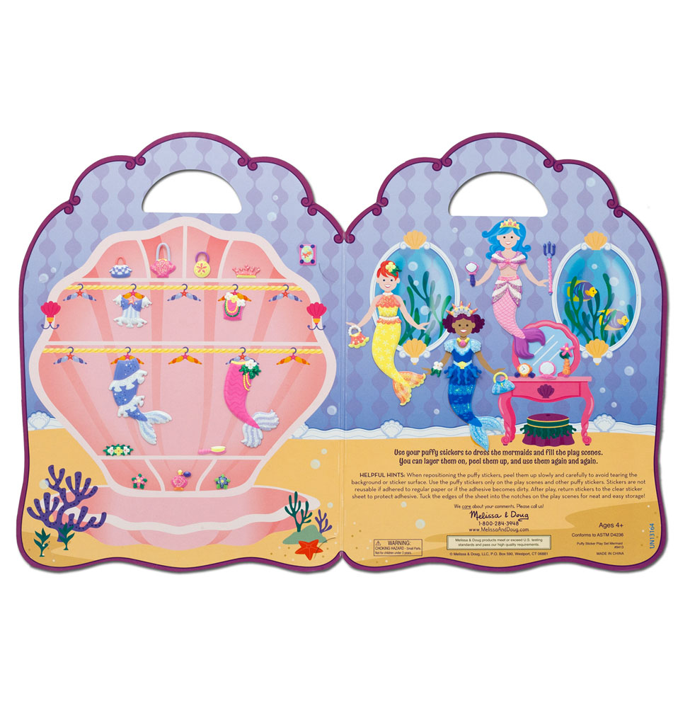 MELISSA & DOUG NAKLEJKI WIELORAZOWE WYPUKŁE SYRENY