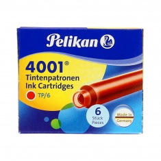 NABOJE ATRAMENTOWE CZERWONE PELIKAN - OPAKOWANIE 6 SZT.