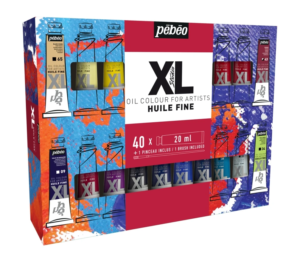Pebeo zestaw farb olejnych Pebeo Studio XL Fine Oil 40T20ml + Pędzel