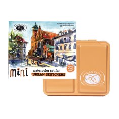 ROMAN SZMAL MINI URBAN SKETCHERS ZESTAW AKWARELI W METALOWEJ KASECIE APRICOT 8 PÓŁKOSTEK
