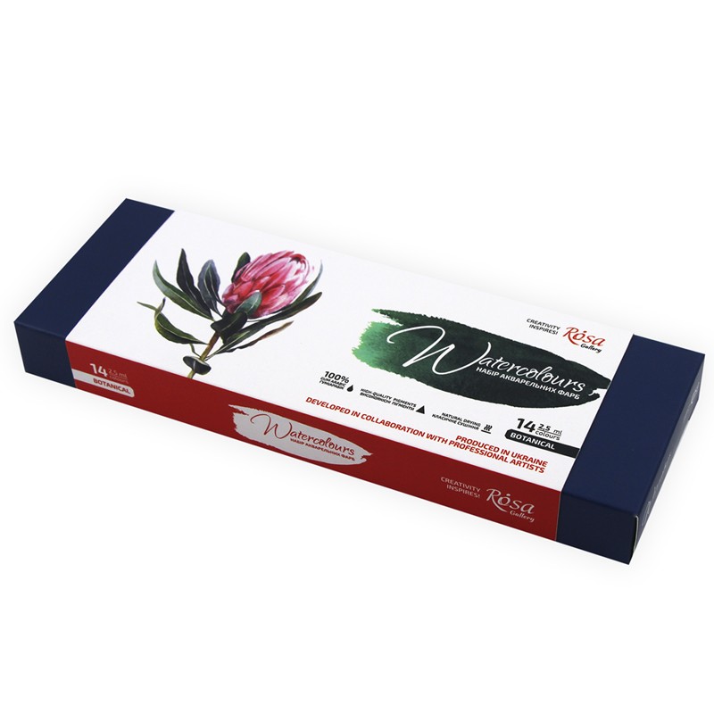 ROSA WATERCOLOURS PAINT SET 14/1 BOTANICAL METALOWA KASETA