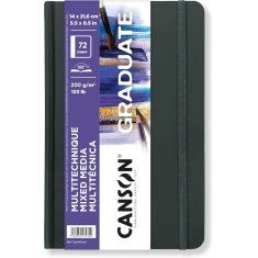 SZKICOWNIK CANSON GRADUATE MIX-MEDIA WHITE A5 200G 36 ARK. TWARDA SZARA OPRAWA