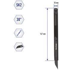 Nóż double black 9mm, ostrza sk-2 pod kątem 30 stopni