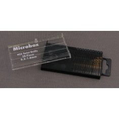 Wiertła 0,3-1,6 mm komplet 20 sztuk w pudełku