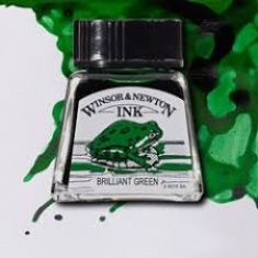 Winsor & Newton Tusz rysunkowy Brilliant Green 14ml- WODOODPORNY