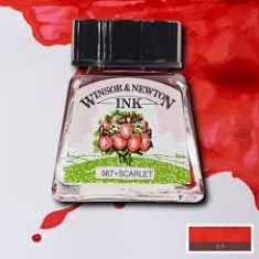 Winsor & Newton Tusz rysunkowy Scarlet 14ml- WODOODPORNY