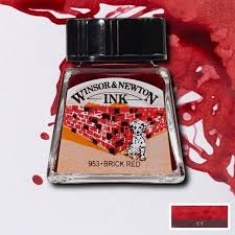 Winsor & Newton Tusz rysunkowy Brick Red 14ml- WODOODPORNY