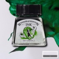 Winsor & Newton Tusz rysunkowy Emerald 14ml- WODOODPORNY