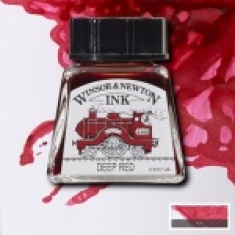Winsor & Newton Tusz rysunkowy Deep Red 14ml- WODOODPORNY