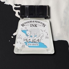Winsor & Newton Tusz rysunkowy White 14ml- WODOODPORNY