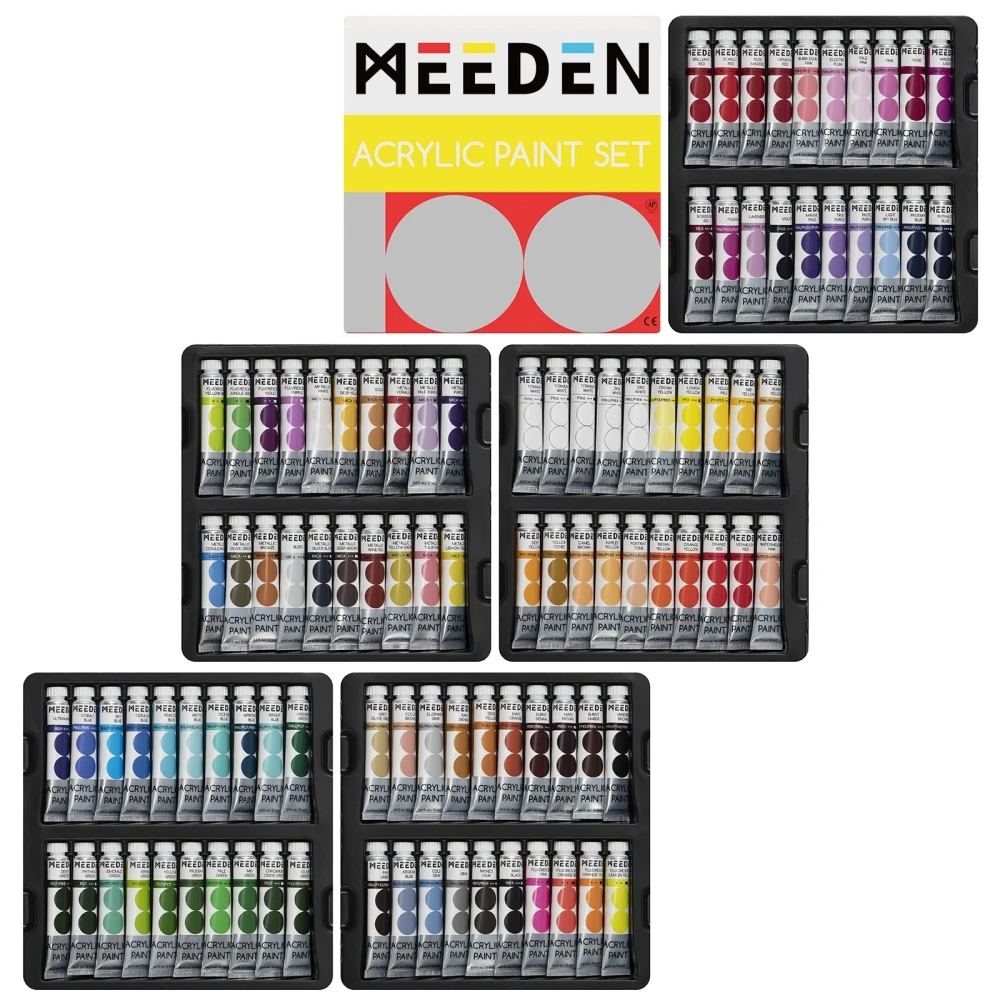 ZESTAW FARB AKRYLOWYCH - MEEDEN - 100 x 12 ml