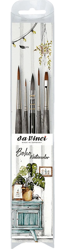 ZESTAW PĘDZLI DO AKWARELI DA VINCI BOHO WATERCOLOR SET FRAU VON BOMMEL 5 SZT.